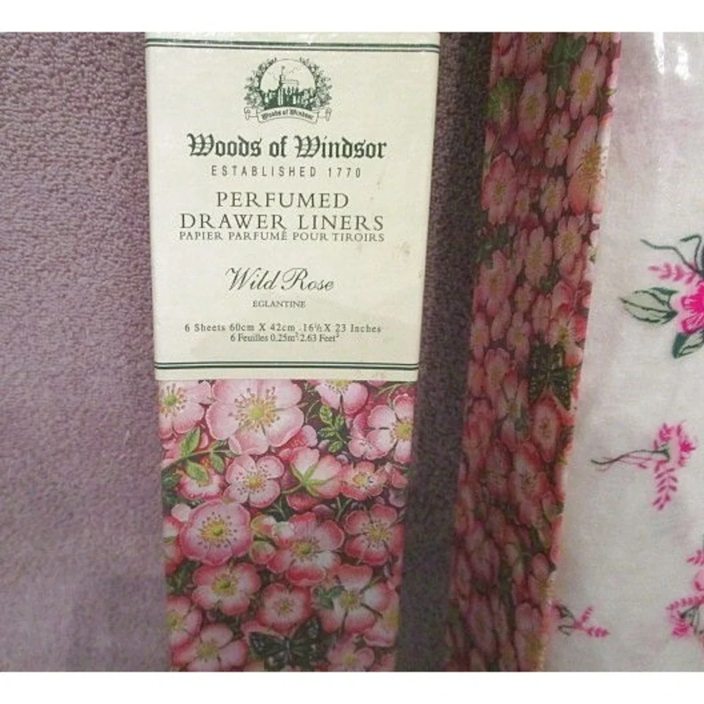 Woods Of Windsor Wild Rose Scented Drawer Liners 6 Sheets Grannycore Cottagecore